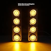 Vista 3 de Partsam Soporte de barra de luz limpiador de aire frontal para camiones remolque de 2" pulgadas, 36-2538 LEDs con lente visera color ámbar