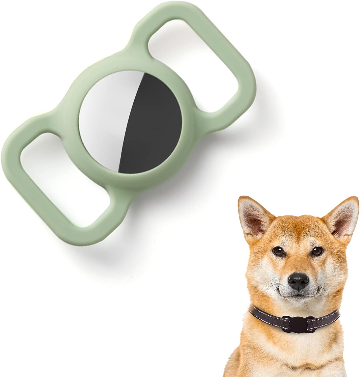 Kuaguozhe Silicone Case Compatible with Airtag Dog Collar, Protective Cover for Pet Strap Band, Slide On Sleeve Compatible with Apple…