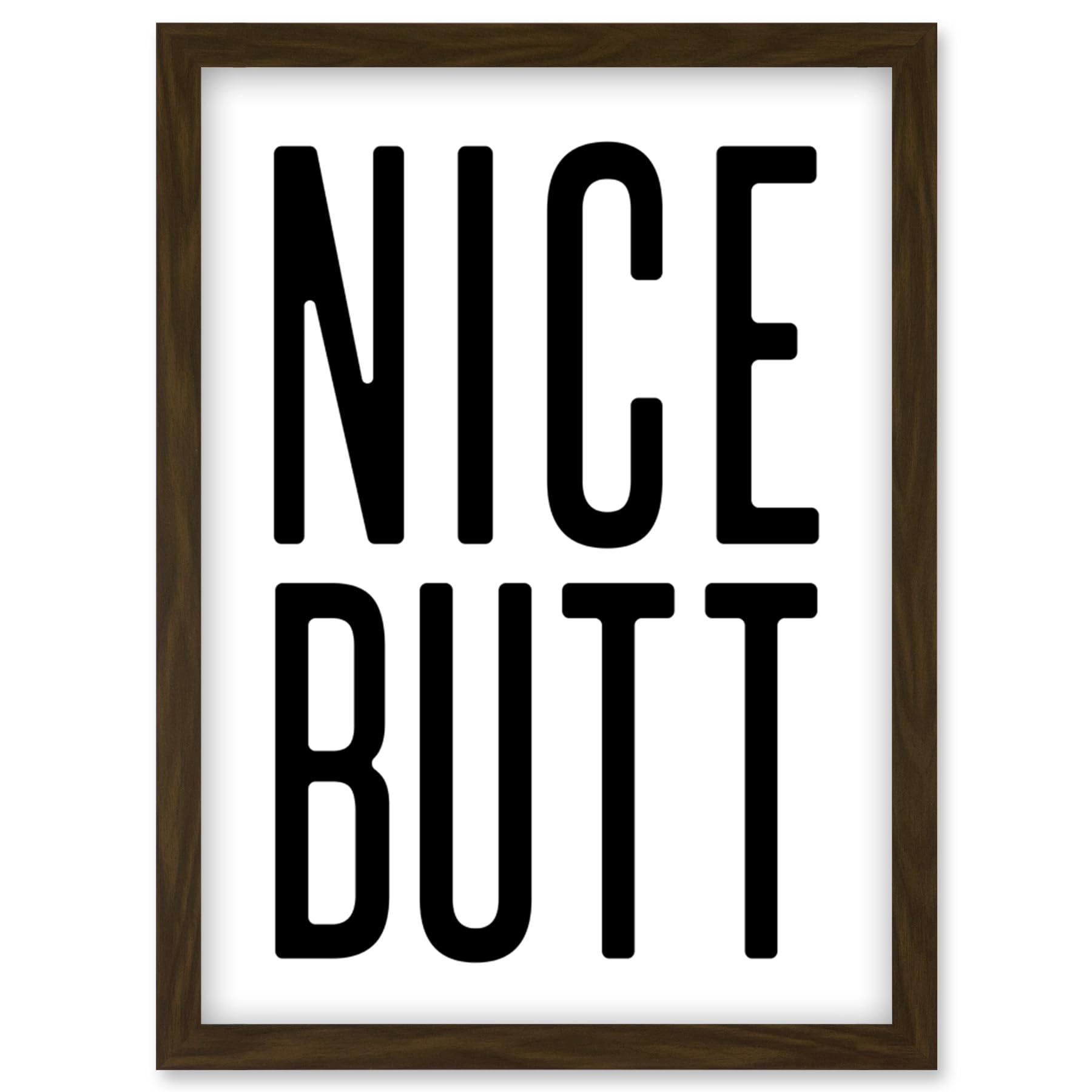 Toilet Wall Art Nice Butt Funny Bathroom Sign Decor Artwork Framed Wall Art Print A4