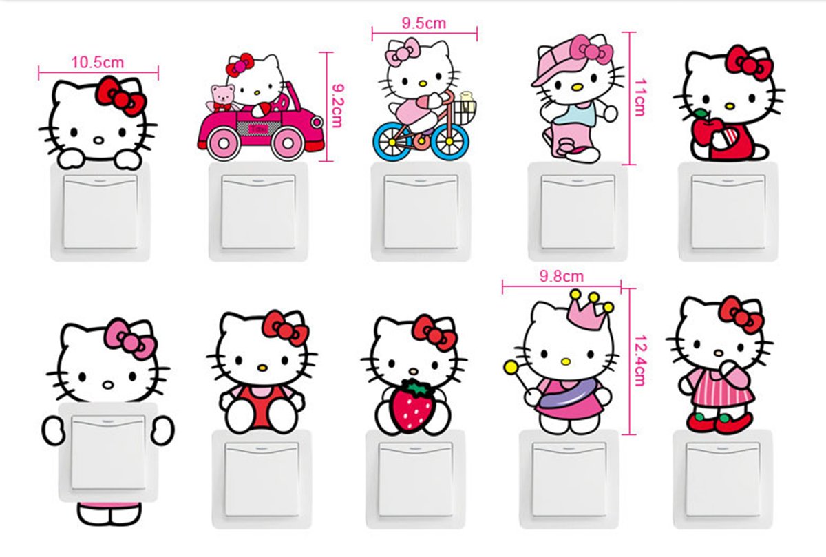 Pegatinas De Pared De Hello Kitty 10/30/50pcs Lindo Dibujo Animado