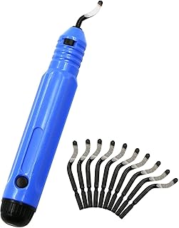 WADY 10 Piece Deburring Tool Kit with Anti-Slip Handle,High Speed Steel Swivel Blades for Wood, Metal, Plastic, Aluminum, ...