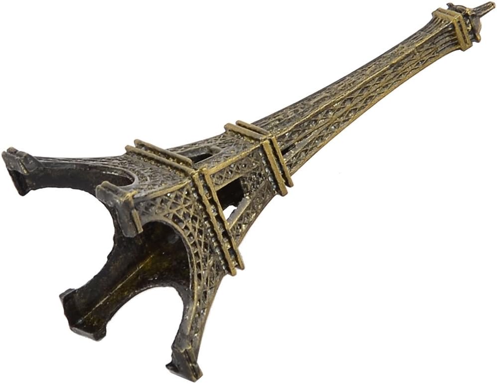 sourcing map Metal Home Eiffel Tower Model Ornament Collection 8cm Height Bronze Tone - Image 4
