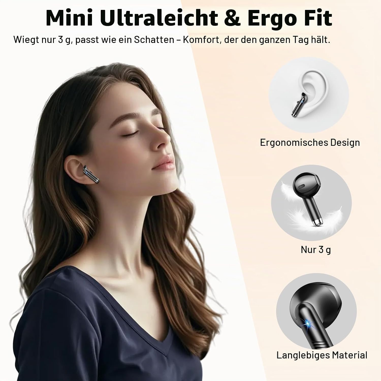 Drsaec Cuffie Bluetooth, 2026 6D Stereo Auricolari Bluetooth 5.4 | 4 ENC Riduzione del Rumore Auricolare Bluetooth, Stereo, Display LED, USB-C, IP7 Impermeabile, iOS Android