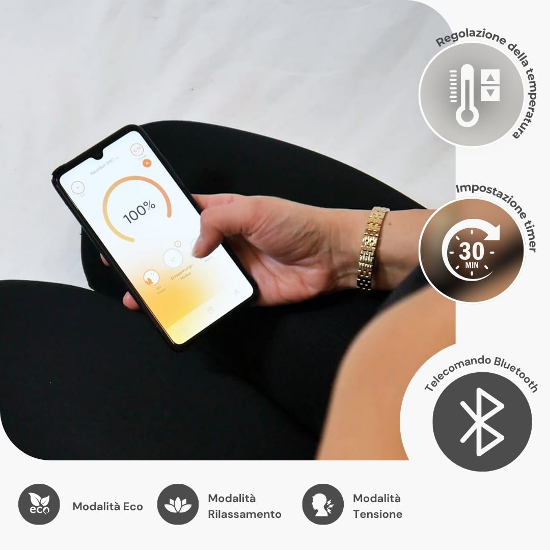 Vulpés NeckPad Pro L – Fascia riscaldante per collo senza fili | Calore a infrarossi | Controllo smartphone | Materiale certificato senza Cromo, Piombo e Cadmio