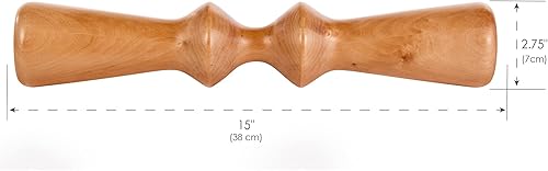 Miniatura 2 de EarthLite Rodillo de masaje de madera para la espalda, herramienta de masaje terapéutico profundo, alivio del dolor de espalda y liberación de punto
