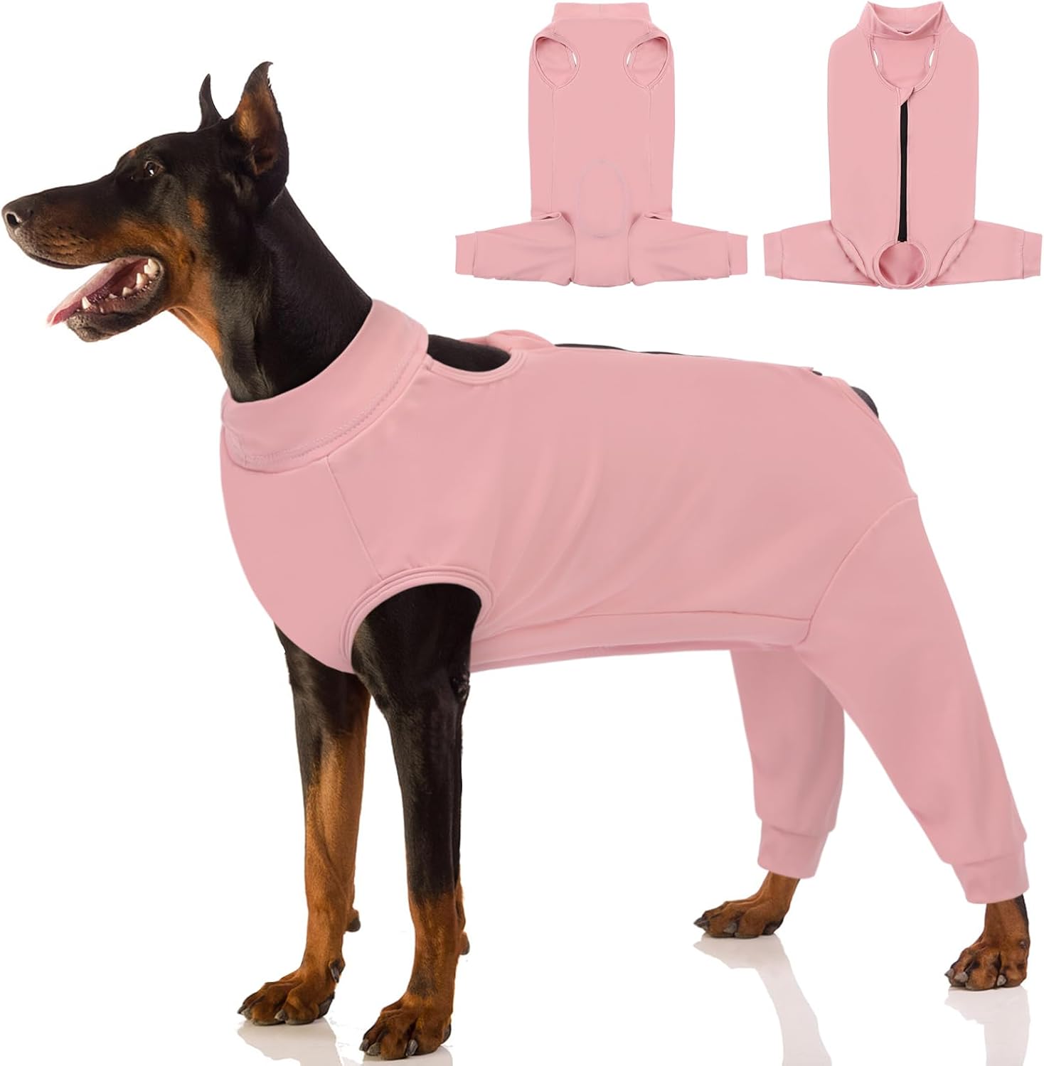 AOFITEE Extra Large Dog Recovery Sleeve, Dog Recovery Suit for Hind Legs, Anti Licking Dog Rear Leg Sleeve for Female Male Dogs, Dog Wound Cover for Rear Leg and Abdomen, Dog Cone Alternative Pink 3XL