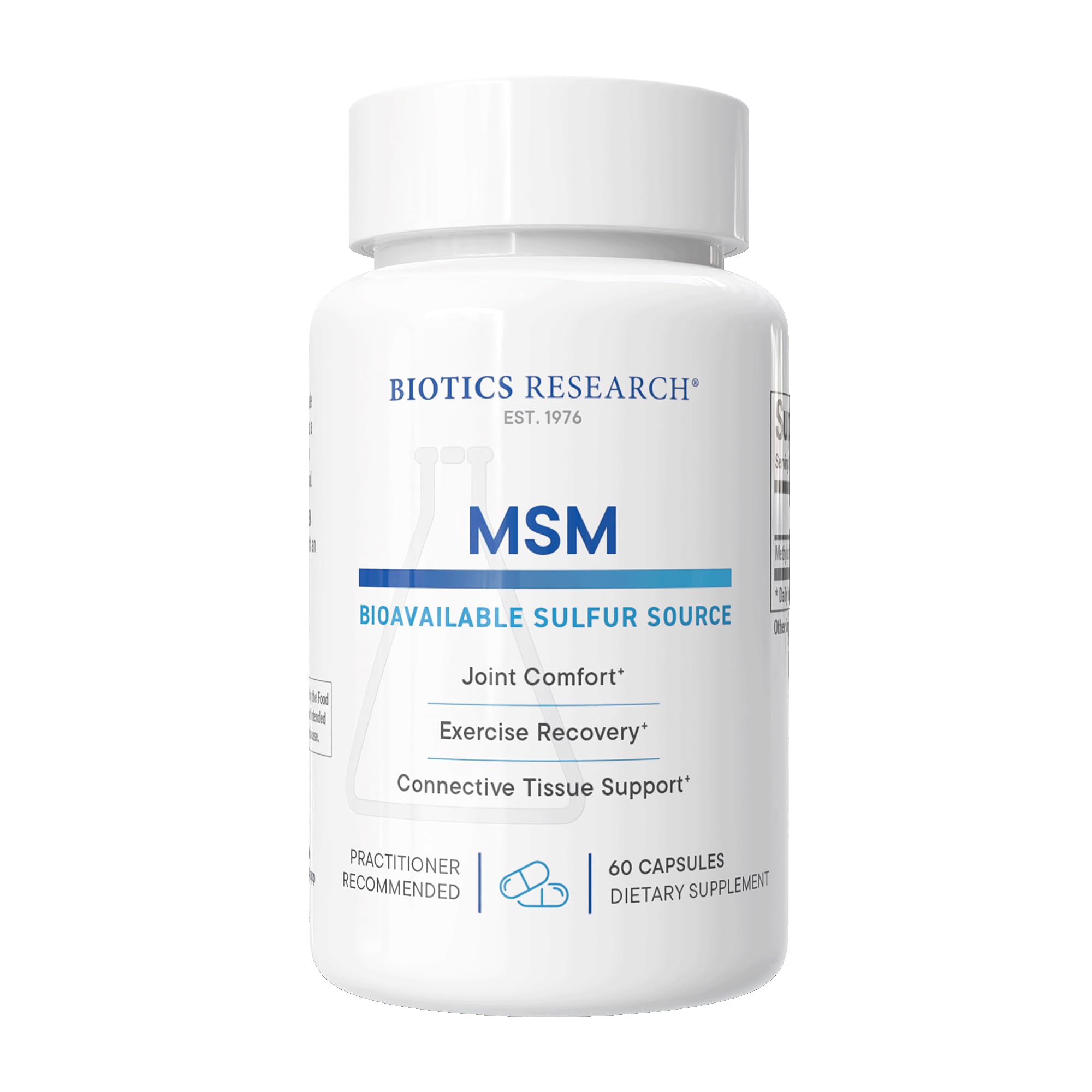 BIOTICS RESEARCH MSM Potent Sulfur Supplement 830mg Collagen Production 60c