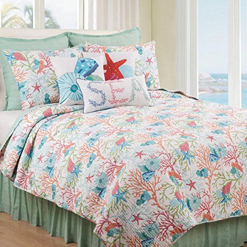 Black Friday - 50% OFF C&F Home Caribbean Splash Colorful Ocean Sea Shells and Coral Full/Queen 3 Piece Machine Washable Reversible Cotton Quilt Set Full/Queen 3 Piece Set Aqua Flash Deals - 40% OFF C&F Home Caribbean Splash Colorful Ocean Sea Shells and Coral Full/Queen 3 Piece Machine Washable Reversible Cotton Quilt Set Full/Queen 3 Piece Set Aqua