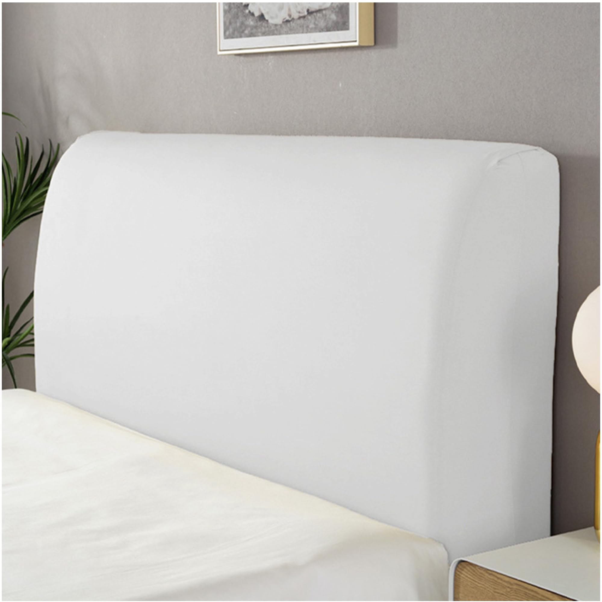 Sueving Stretch Headboard Cover, Bed Headboard Cover, Dustproof Headboard Wrap, All-Inclusive Bed Head Protector for Single/Double/King/Super King Bed Headboards (White, King Size, 170-190 CM)