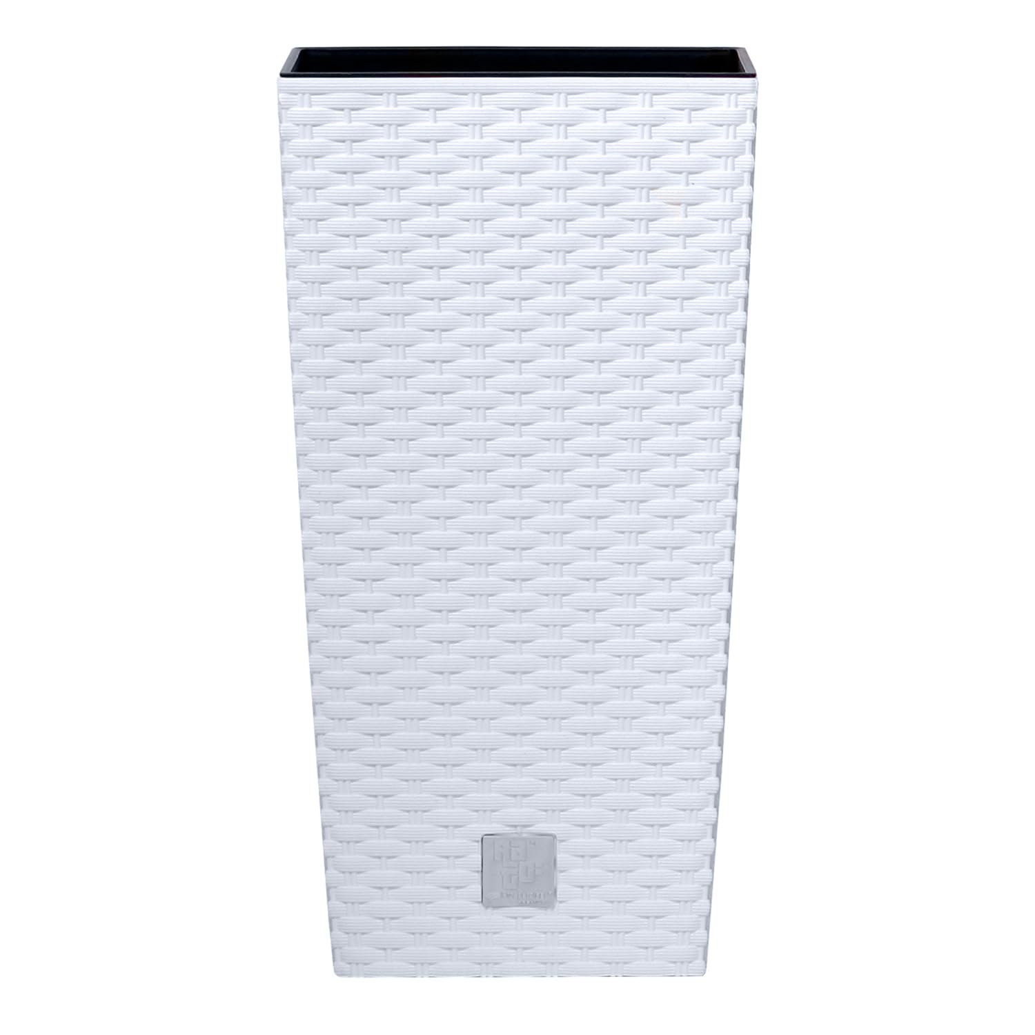 IMJ-Global Blumentopf Quadratisch Hoch 26,5x26,5x50 Cm – Rattan-Optik, Braun, 26,6 Liter, Für Innen Und Außen