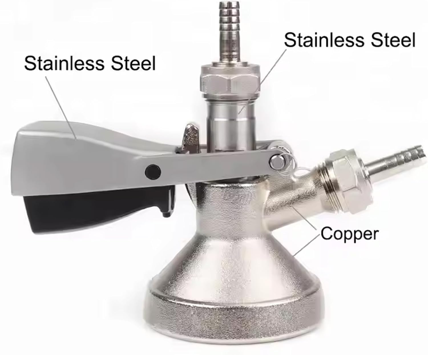 Keg Coupler 304 Stainless Steel, Beer Keg Dispenser, Probe Sankey Keg Coupler G System, G5/8 Connector, G-Type Beer Keg Coupler