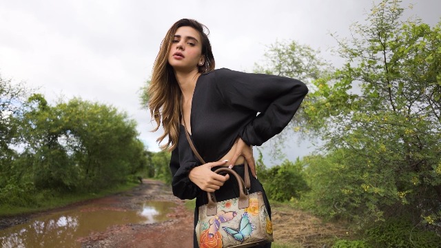 Bolso convertible pequeño de cuero genuino pintado a mano miniatura 7