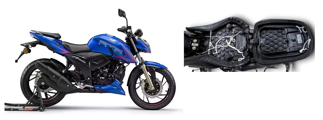 CARBOX,Campatibal with [ TVS Apache RTR 200 4v ] Bike Removable & Washable PU Leather Waterproof Single Bike Seat Cover for TVS Apache RTR 200 4v (Black)-image-23