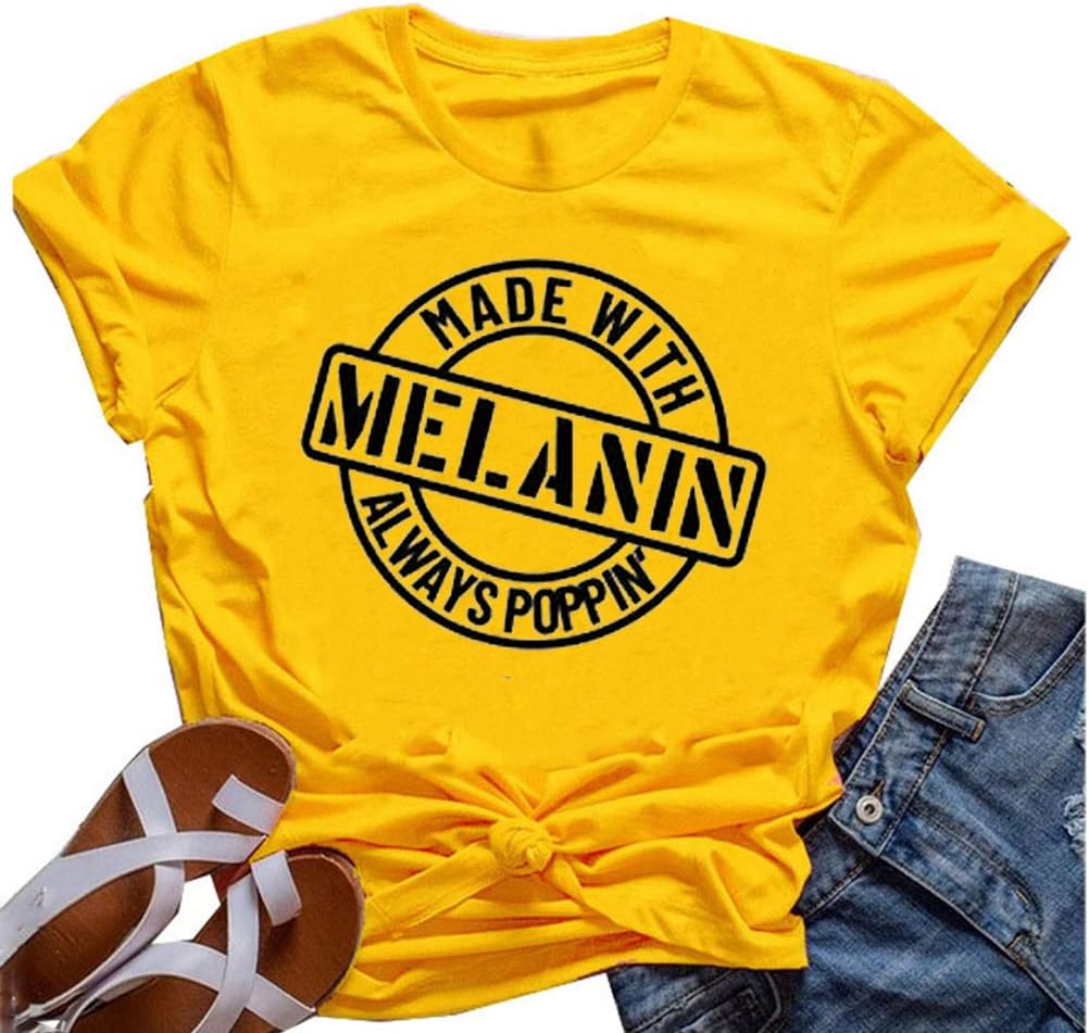 YourTopsWomen Melanin Graphic T-Shirt Afro Woman T-Shirt