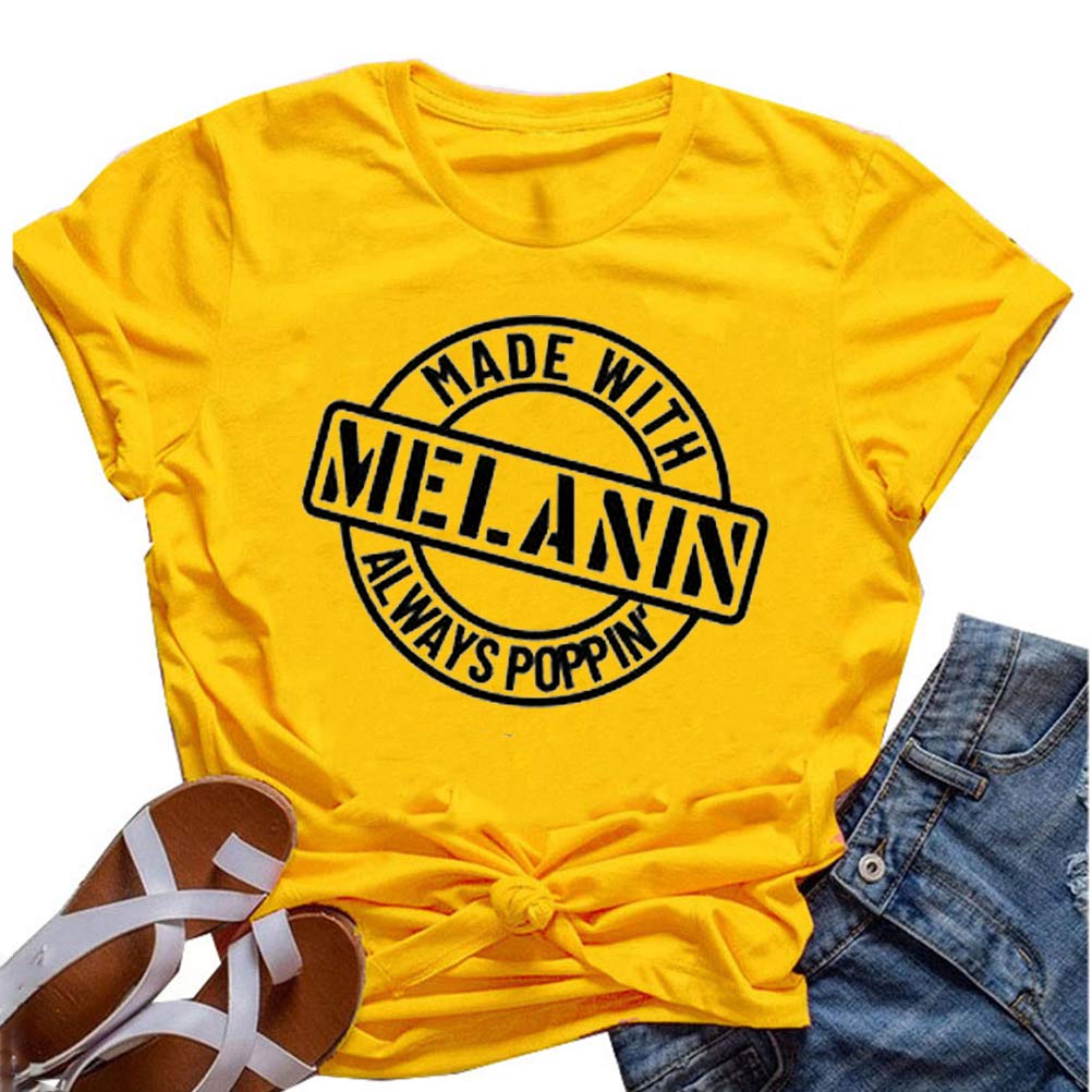 YourTopsWomen Melanin Graphic T-Shirt Afro Woman T-Shirt