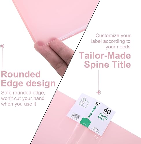 Miniatura 4 de Phyxin Carpeta de plástico para presentaciones, 20 bolsillos, carpetas de archivos, fundas transparentes, protectores de libros, organizador de