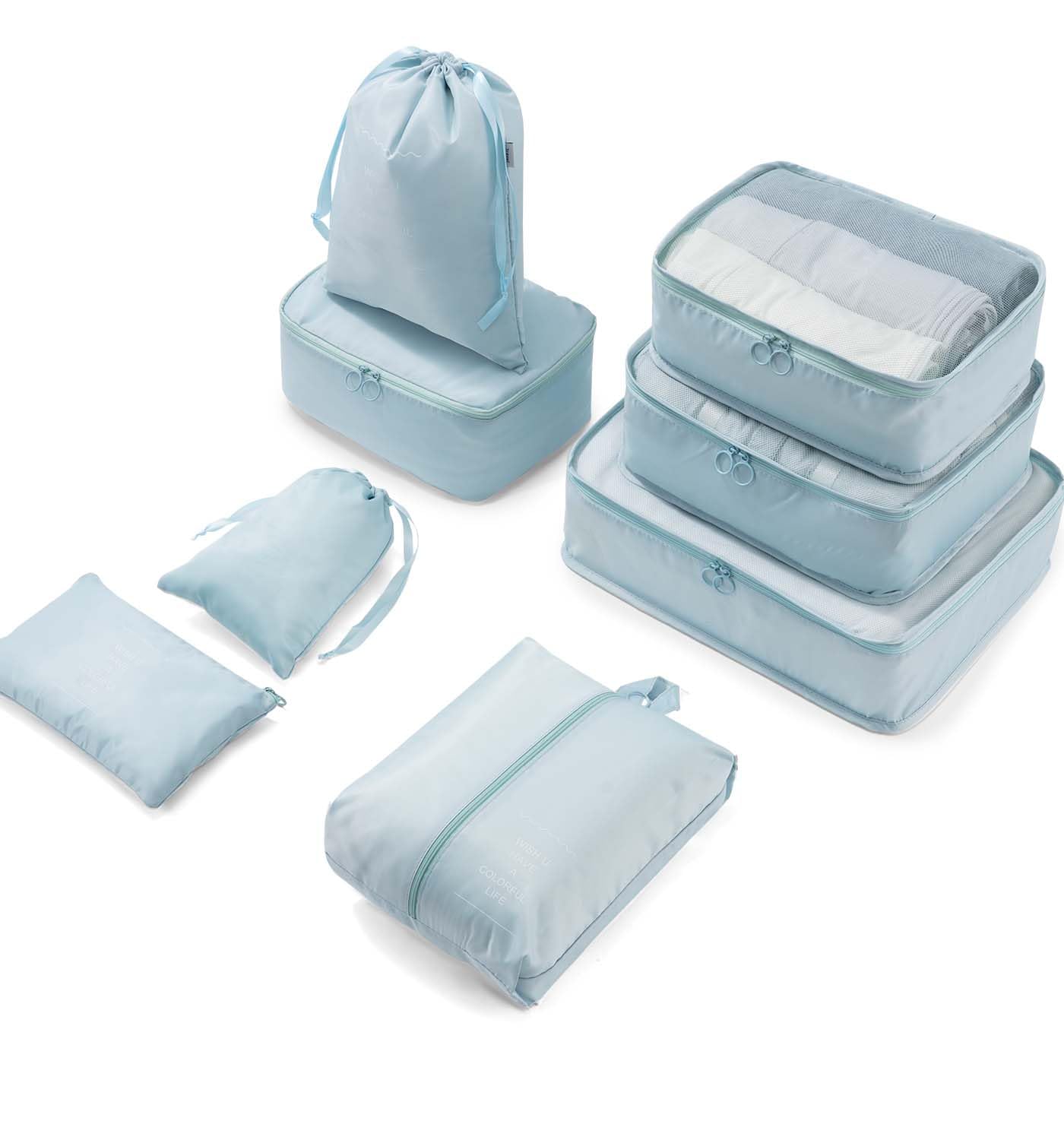 Meowoo Koffer Organizer Packing Cubes Packwürfel Packtaschen 9-teilig Kleidertaschen Verpackungswürfel Gepäck Aufbewahrung Taschen