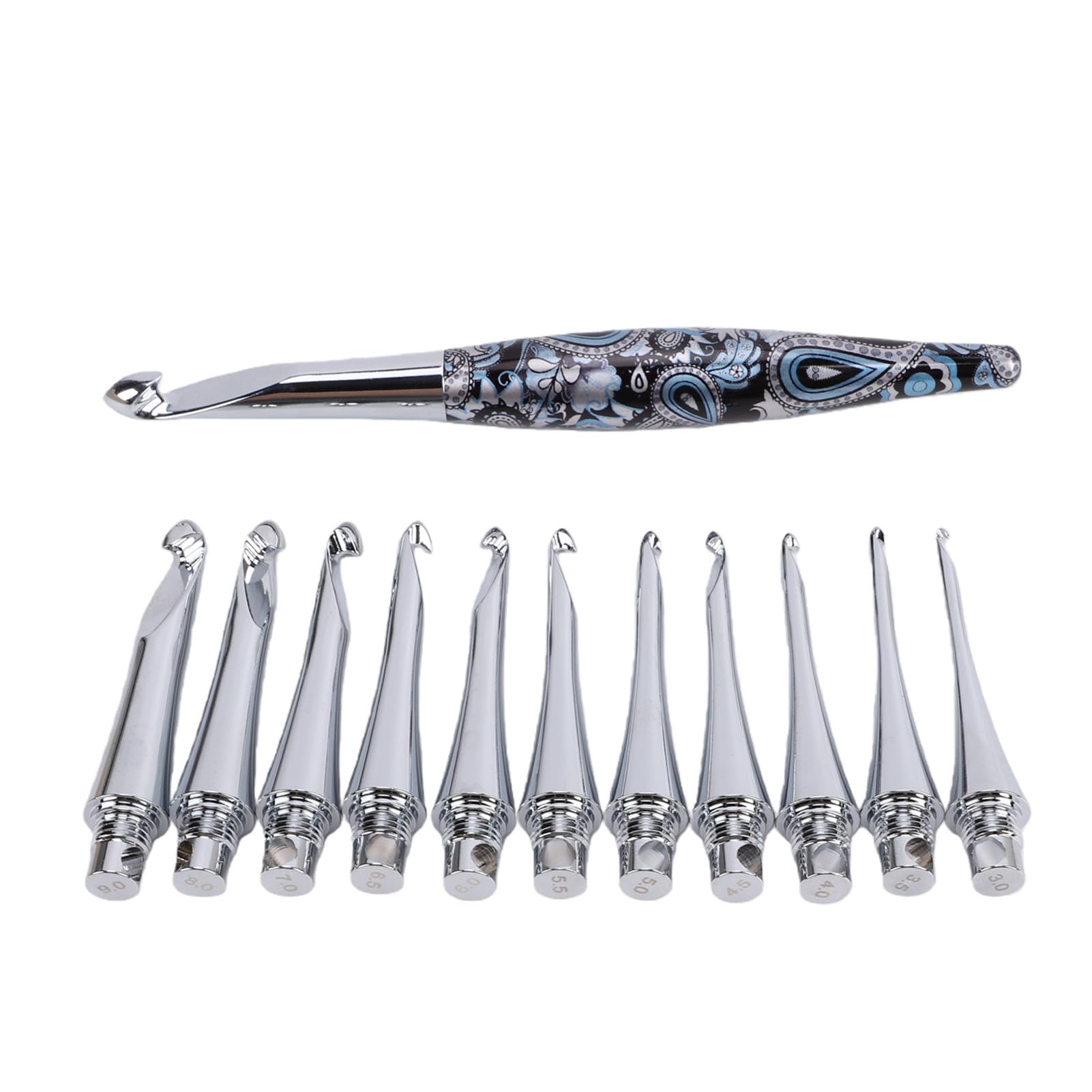 Vroomoto Zestaw Wymiennych Szydełek, 12 Rozmiarów 3,0 Mm–10,0 Mm