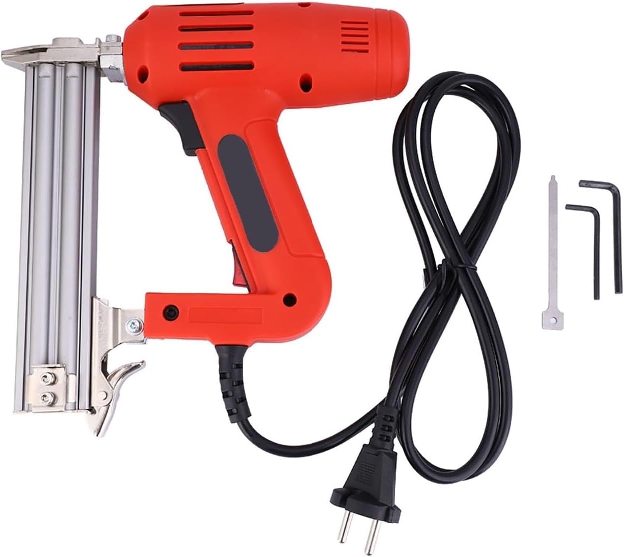 Pneumatic Stapler ，Powered Upholstery Stapler 220V Framing Nailer Handheld Straight Nail Stapler Nailer 120/Min 1800W Use for Woodworking Tools