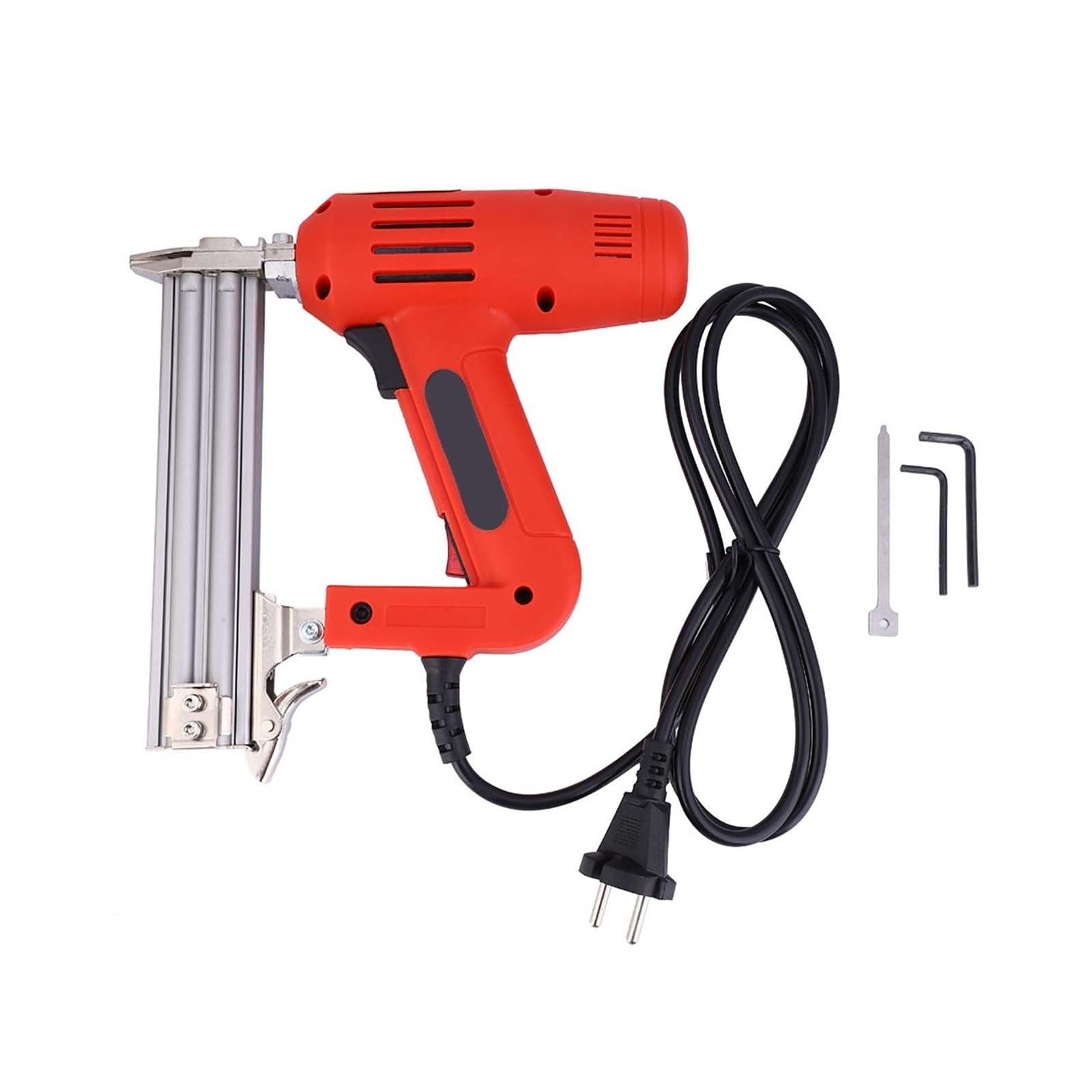 Profesjonalny zszywacz Heavy Duty Gwoździarka do ramy 220 V, zszywacz ręczny prosty gwoździ, 120/min, 1800 W, zastosowanie do narzędzi do obróbki drewna
