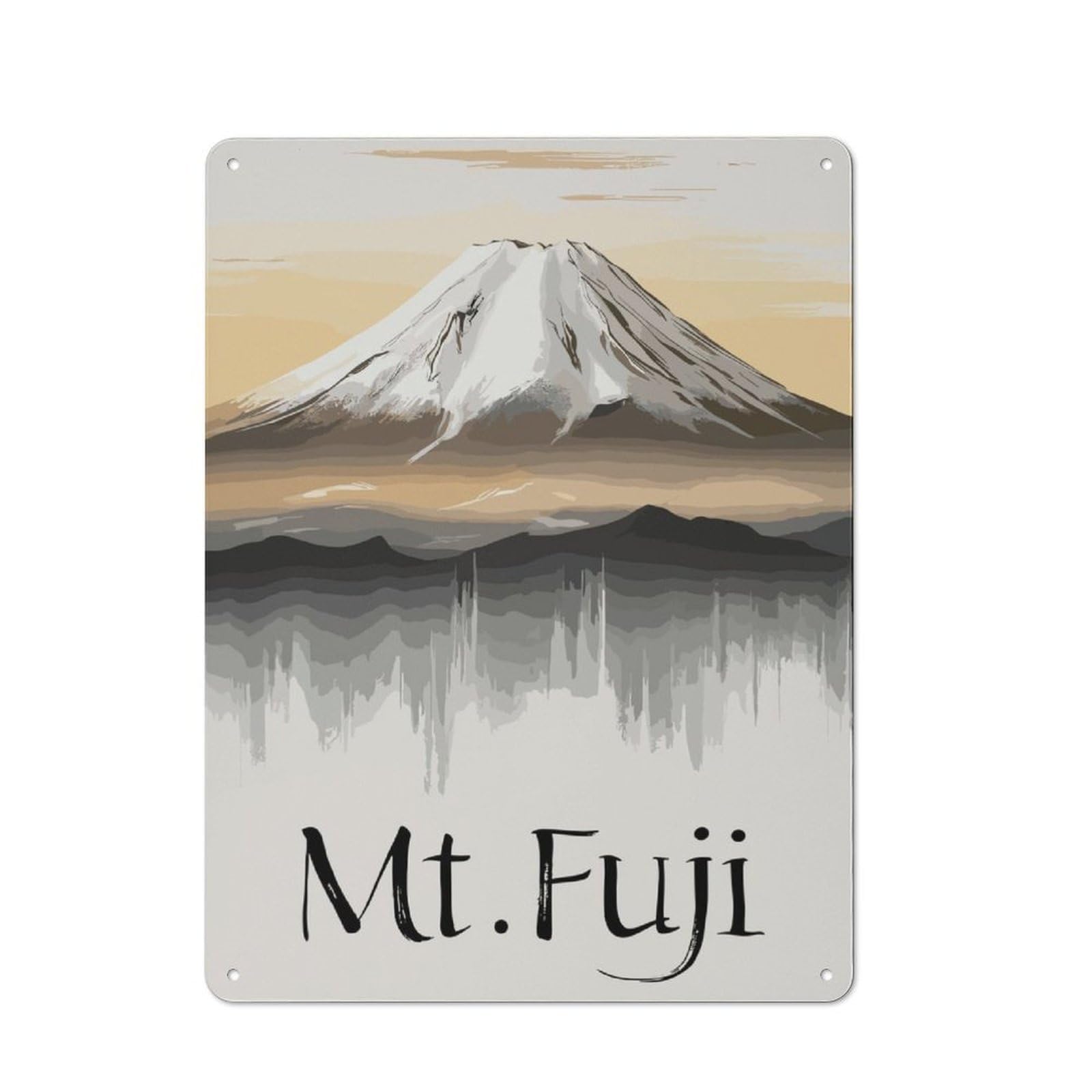 Junmoney Tranquil Mt Fuji Japan Tin Sign 40X30cm For Café Or Home Bar, Rustic Wall Decor, For Garage, Workshop And Man Cave Decoration