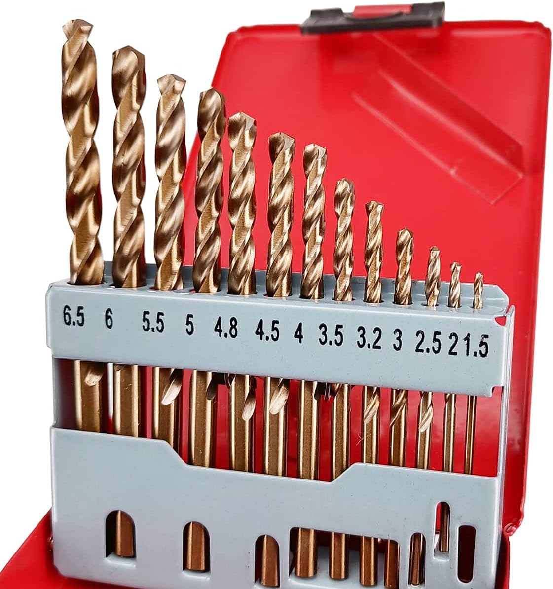 Hymnorq 13 Piece Metric Cobalt M35 Metal Index Drill Bit Set with