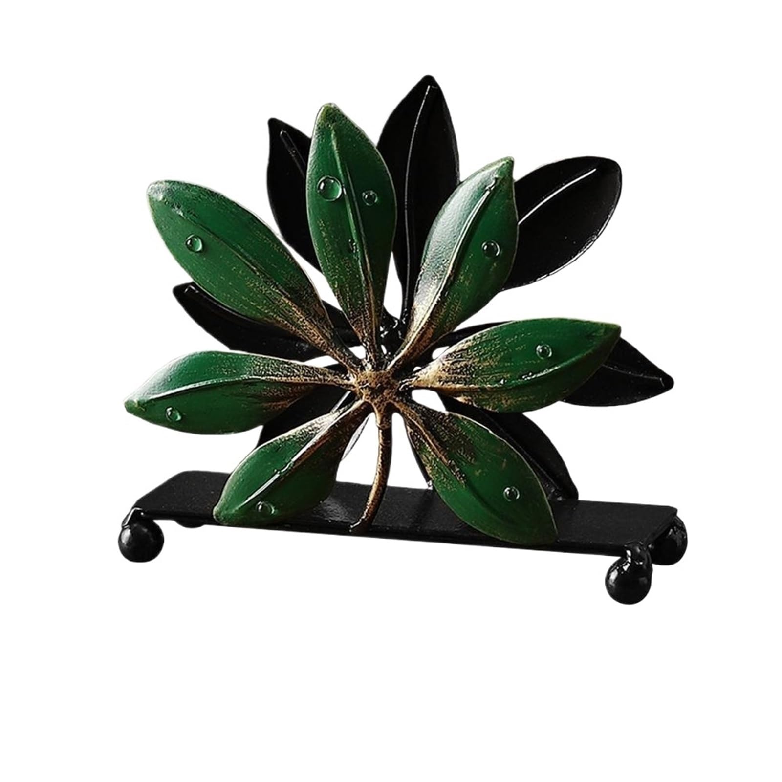 Napkin Holder Kitchen Napkin Holder Standing Dispenser Iron Upright Paper Stand For Dining Room Cafe Farmhouse Hotel Counter(Green-A)