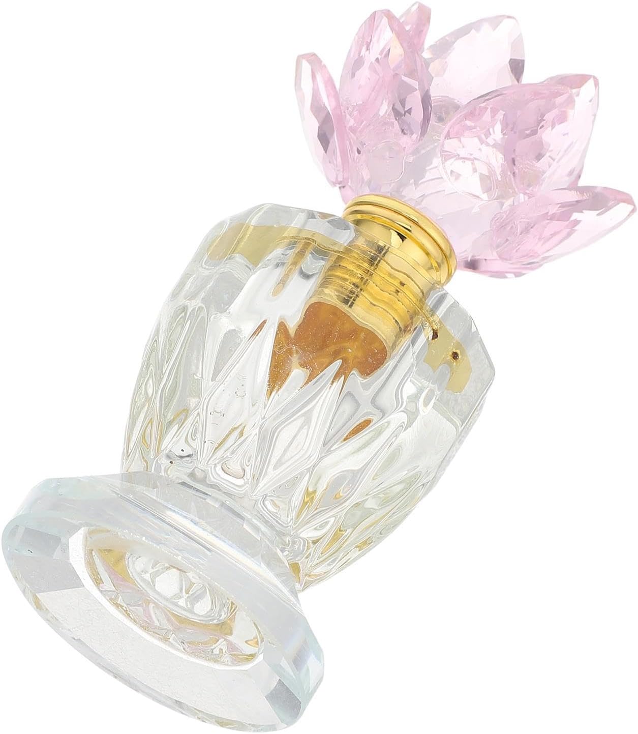 Perfume Bottle for Women: 3ml/0.1oz Refillable Decorative Empty Container, Vanity Table Decoration, Collectible Pretty Perfume Glass Bottle for Luxury Display(Pink)