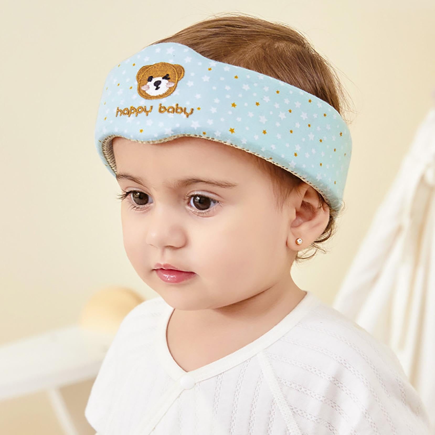 Casque Bebe Antichoc Protection,Casque Bébé Anti Choc,Protection de tête anti-chute pour bébé,Casque Protection Bebe,Casque Anti Chute Bebe,Ajustable,Convient Aux Enfants De 6 à 36 Mois (18x6cm)