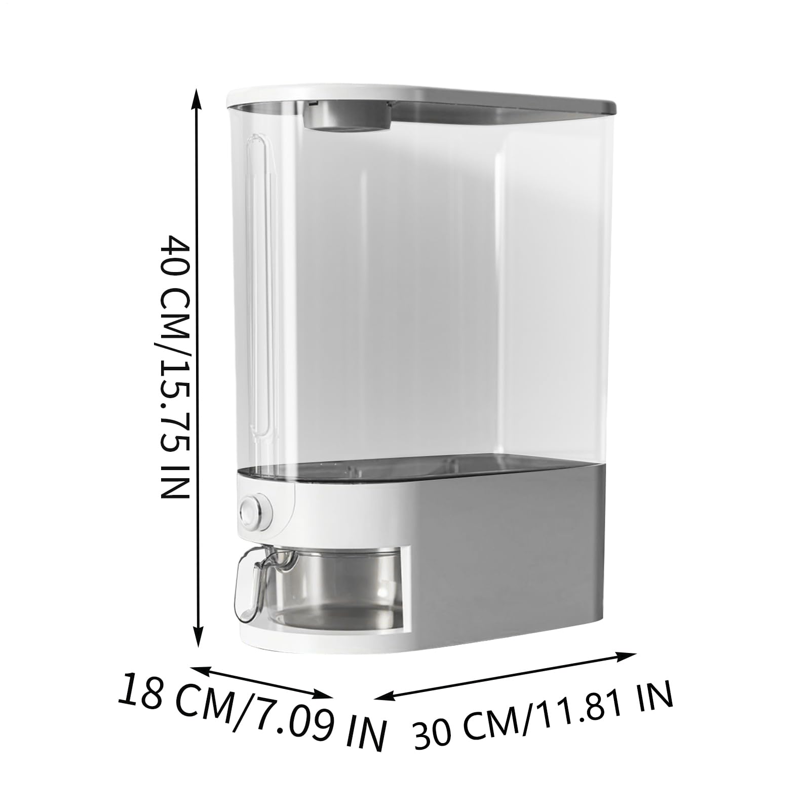 Distributeur de riz de 10 kg, récipient de stockage de riz étanche et transparent, empilable, pour aliments secs, de soja à petits grains, pour cuisine, garde-manger, ménage