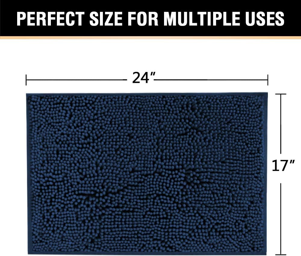 Transform Your Bathroom: H.VERSAILTEX Navy Blue Non-Slip Bath Rug Review