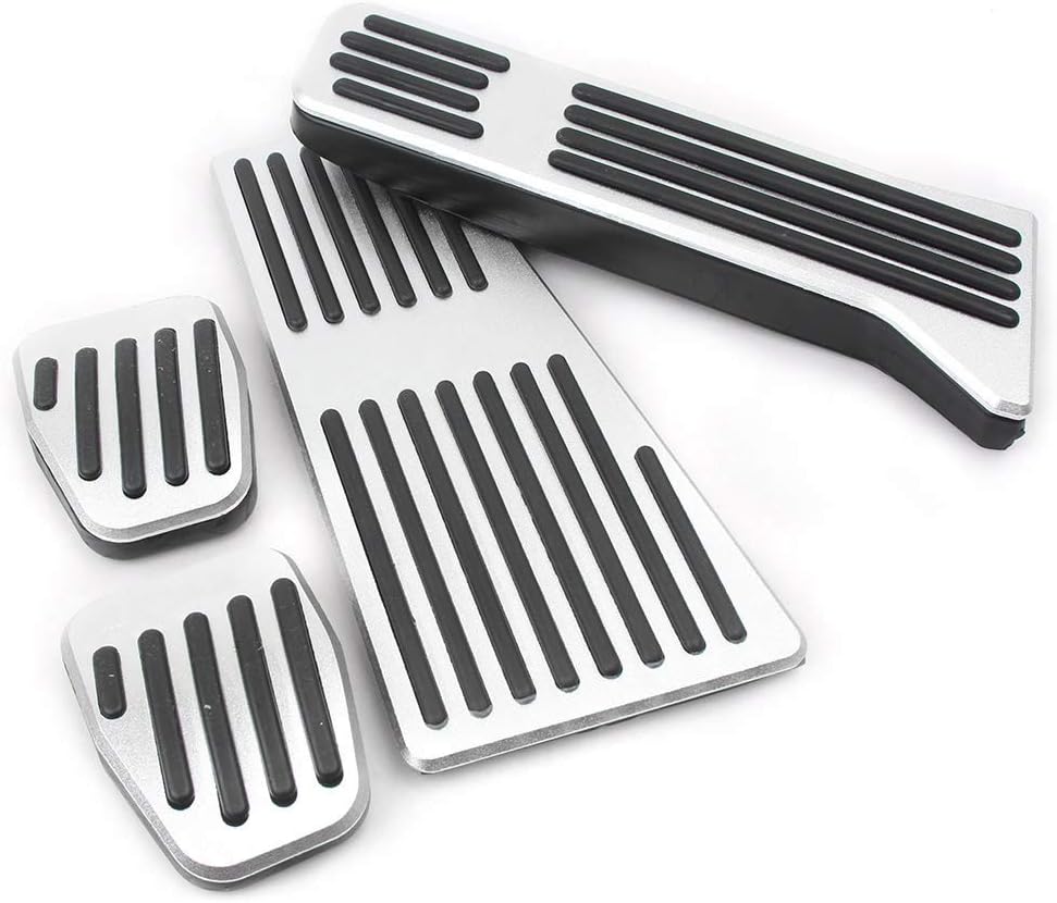 FSFY Car Manual Anti-Slip Foot Rest Pedal Accelerator Foot Pedal Gas Accelerator Brake Pedal Pads Cover Kit for Mazda 3 Axela 2014-2018, CX-5 2013-2018 Manual Transmission Model, Chrome