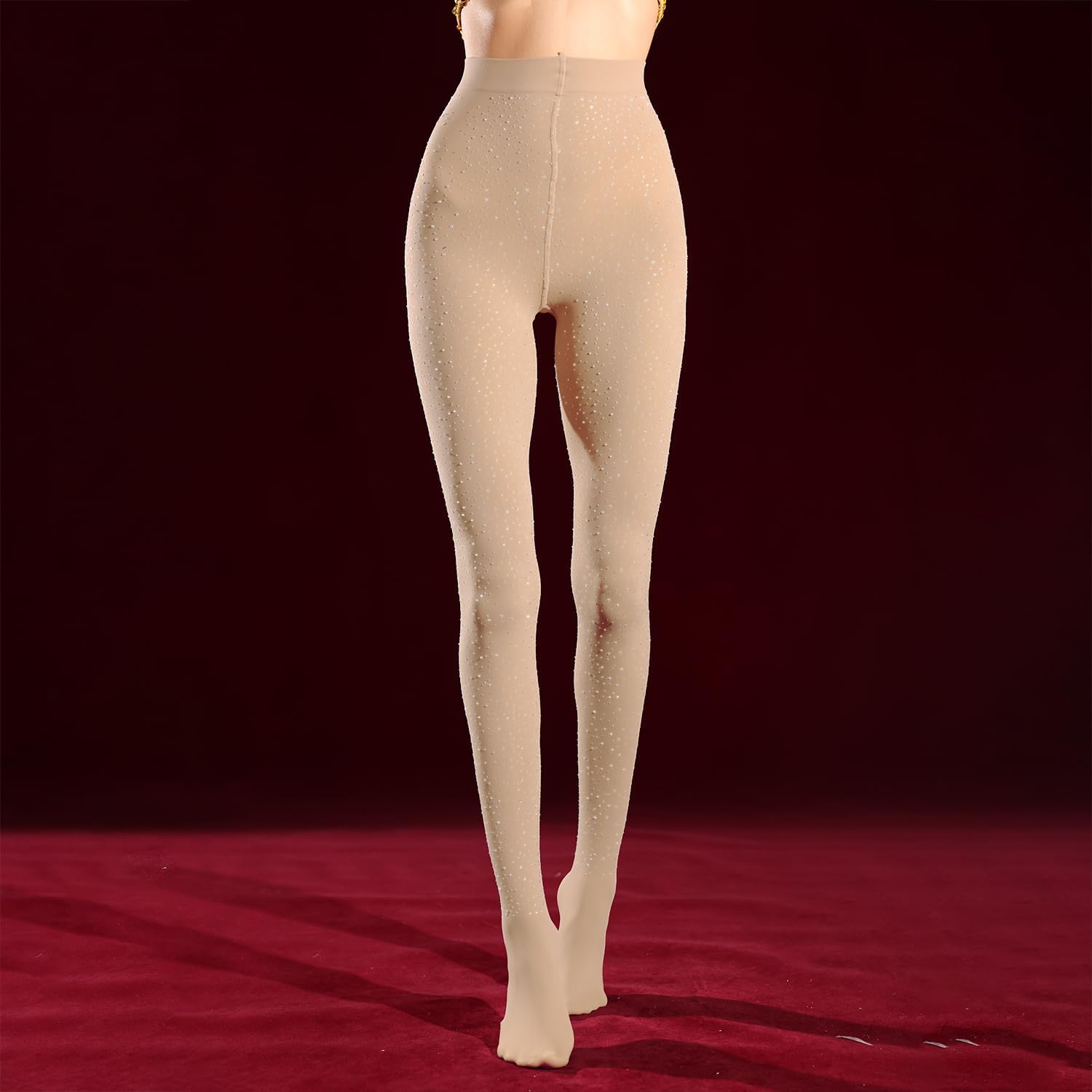 Women's Sparkle Rhinestones Tights, 80D Footed Solid Color Pantyhose with 10+ Colors - Image 5