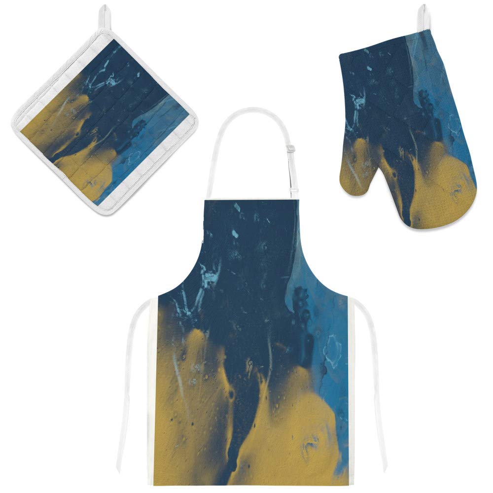 Tablier artistique haut de gamme avec gant de protection thermique et manique design
