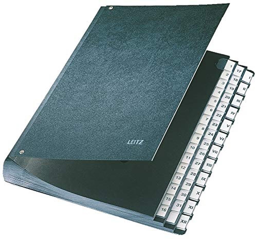 Leitz 58440095 Organizer na dokumenty 1-31 i I-XII 44 rękawy kartonowe - czarny