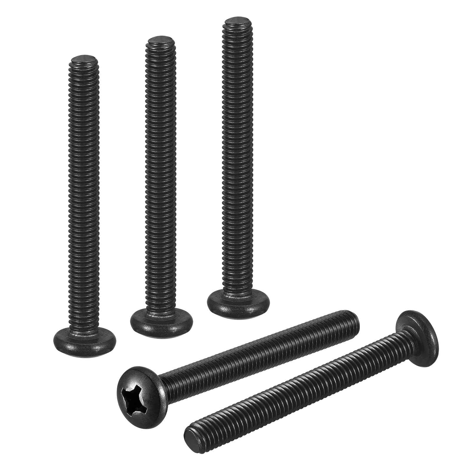 DTGN M6-1x60 Pan Head Machine Screws - 15pcs - Good for Machinery - 304 Stainless Steel Phillips Machine Screws Bolts - Black