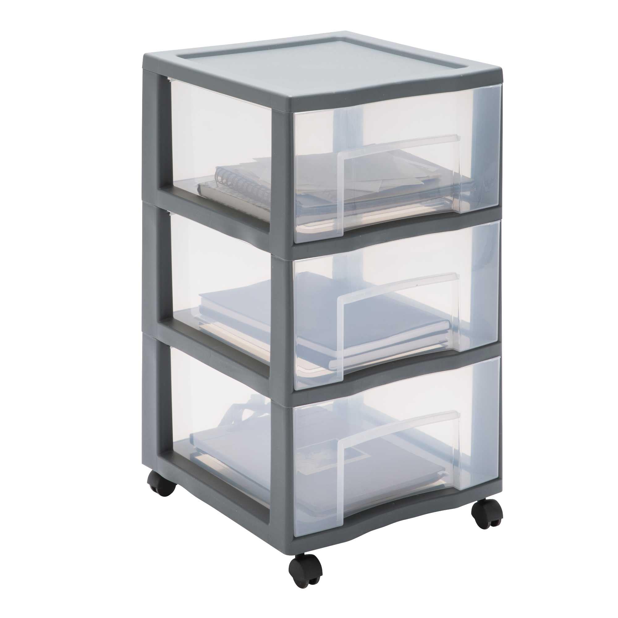 SUNDIS Tag Tower, petite tour de rangement en plastique noir, 2 tiroirs SUNDIS Tag Tower, petite tour de rangement en plastique noir, 2 tiroirs