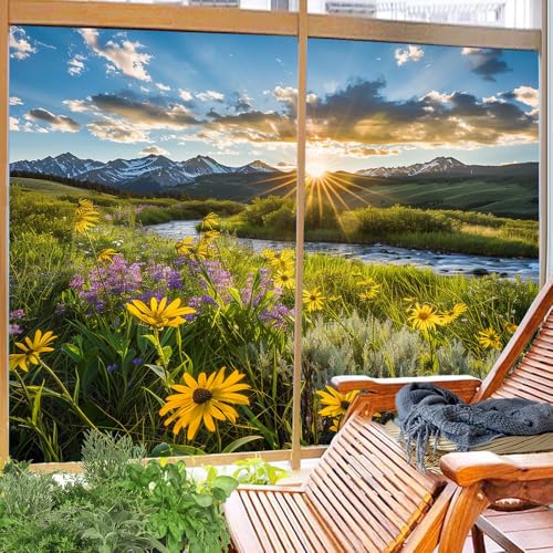 Película decorativa vidriera floral 2 piezas 27.6x47.2 in miniatura 4