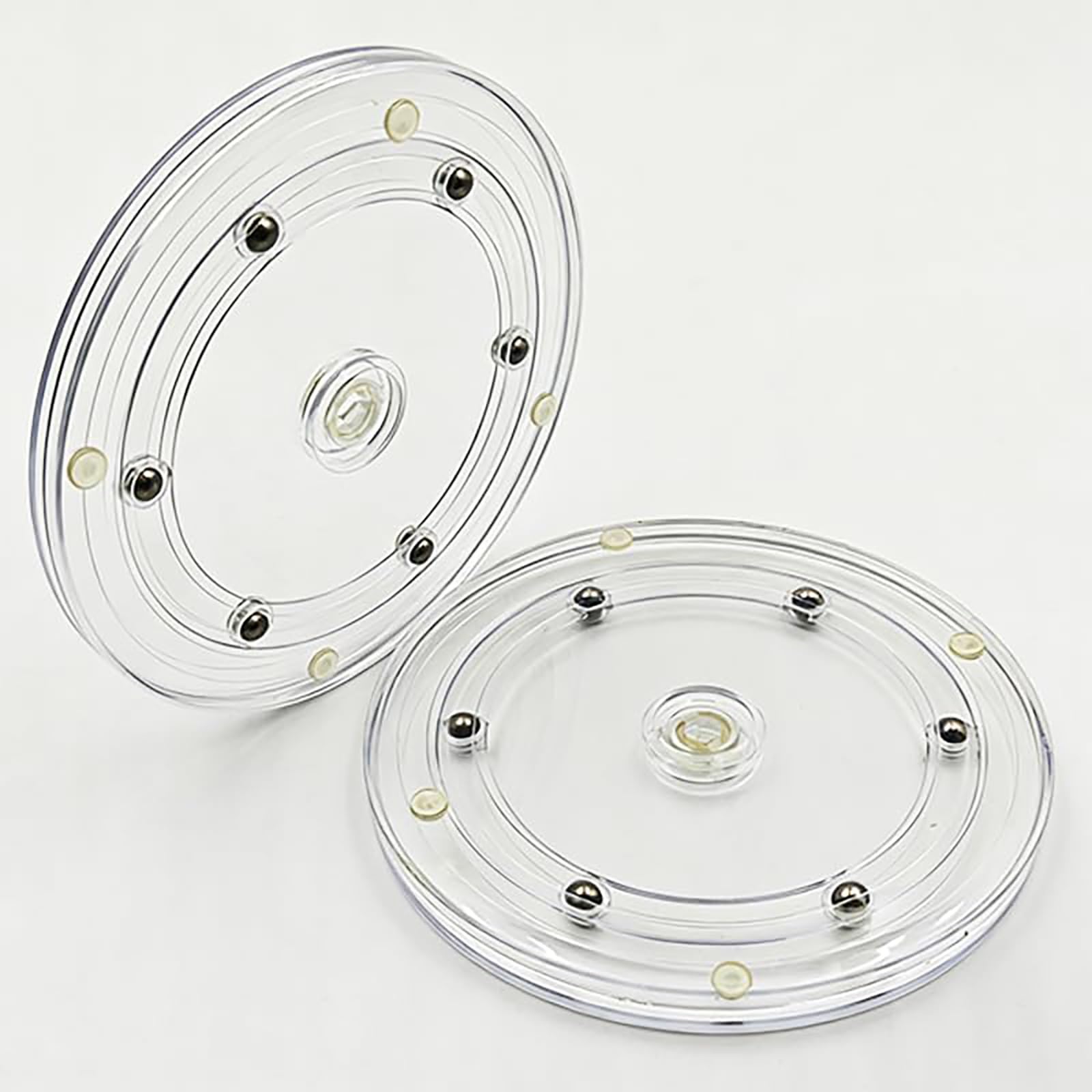 SANGLE SOPFFY 4 Inch Round Acrylic Turntable with Non-Slip Mat, Rotating Stand for Cake Cupcake Decorating (4 Inch, 2 Pack)