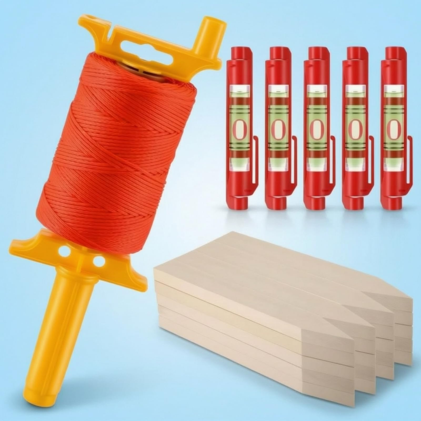 kowaku Avvolgitore Corda da Giardinaggio Rotolo Guida Tracciamento Corda Nylon Visibile Pioli Giardino Mini a Clip Impugnatura Comoda Organizzazione su
