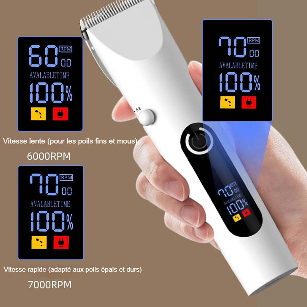 Tondeuse Pour Chien, 2026 Dog Clipper, 2 Vitesses Avec éCran Led，Style 5