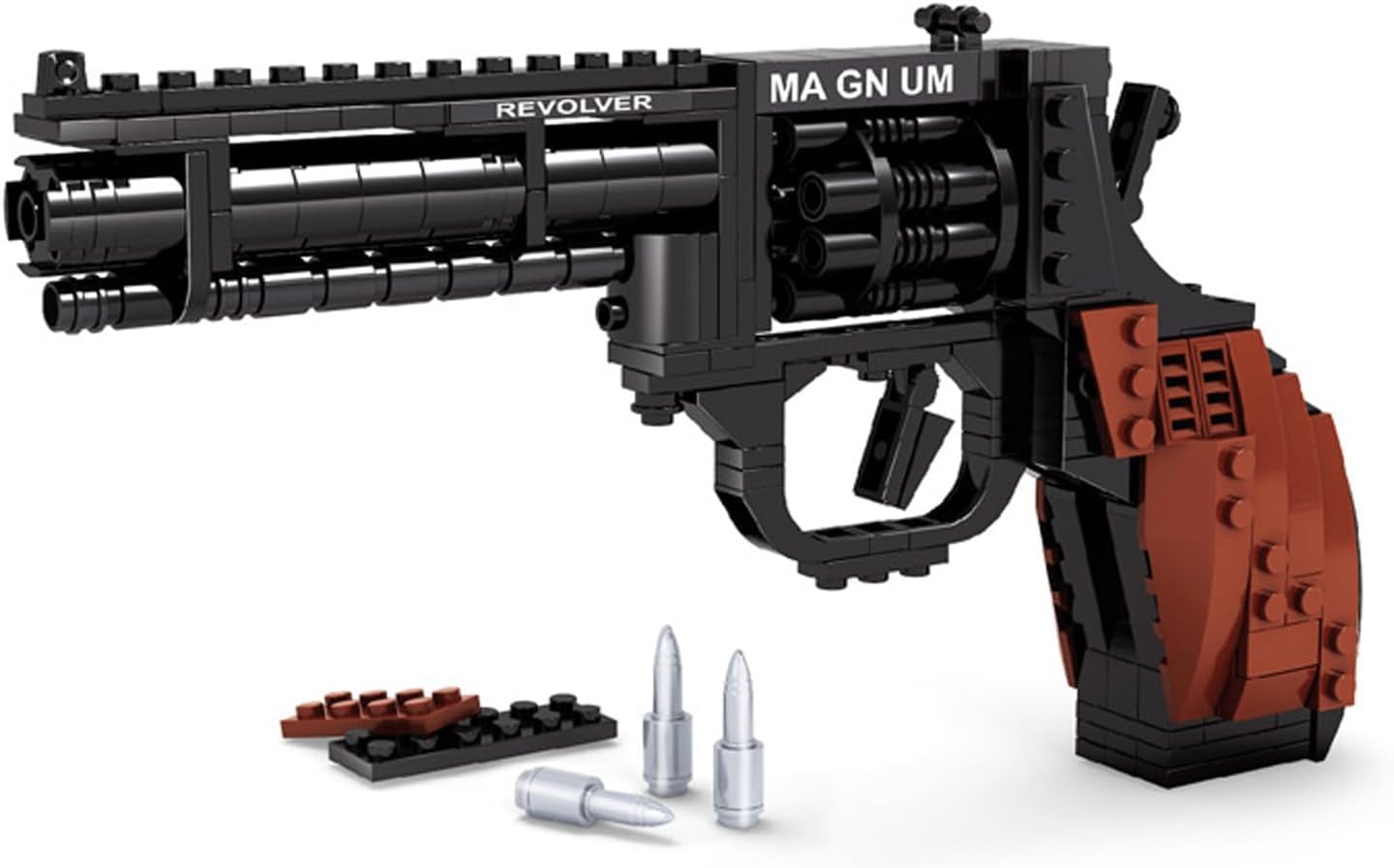 1:1 Revolver Building Blocks Sets - 300 PCS Model Collection Toy Building Bricks Set Shootable - Simulation Militarily Toy Lovers for Kids and Adults Gift