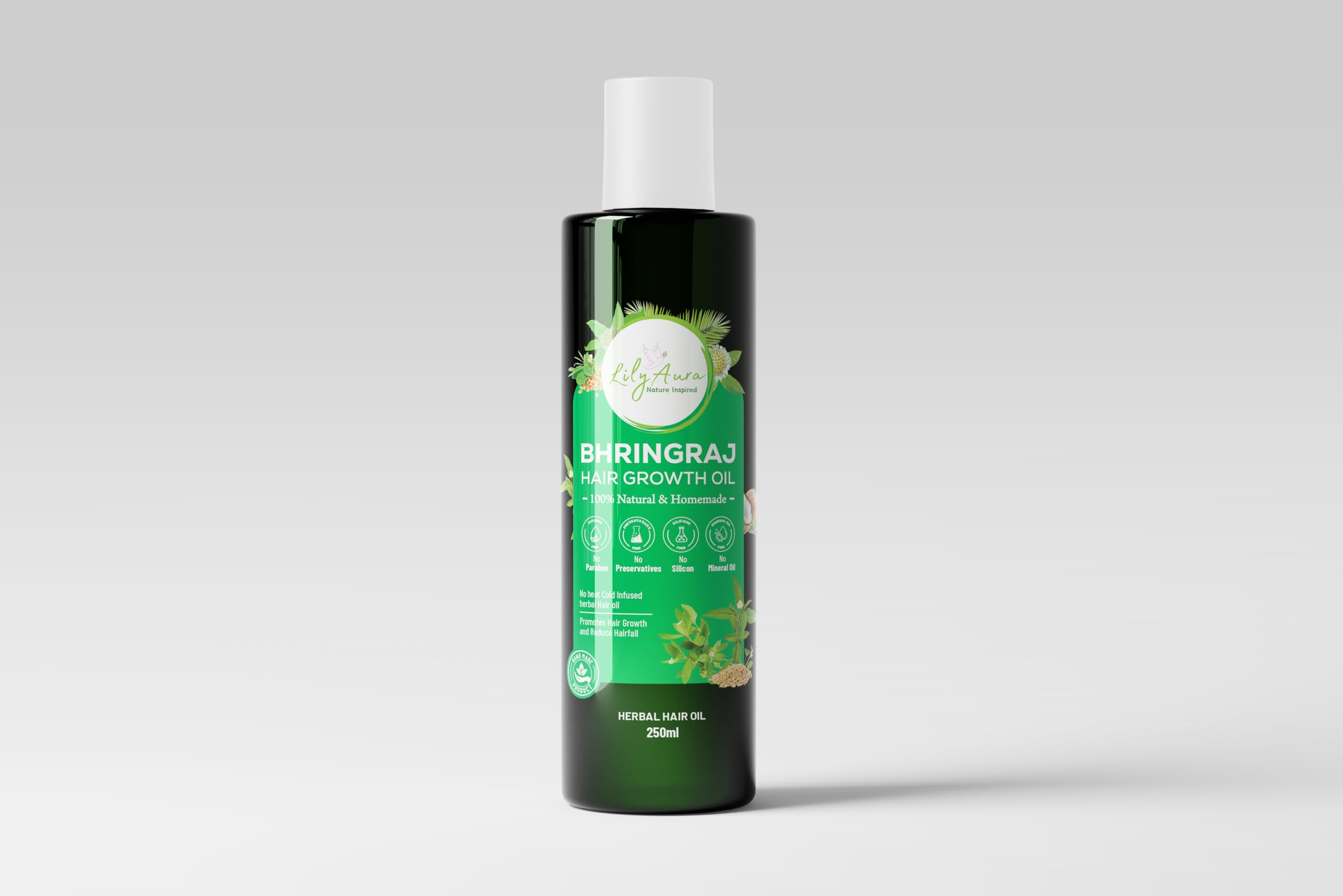 LilyAura Bhringraj Hair Oil By Lily Aura Naturals | Traditional Infusion Method | Pure Natural Lightweight Oil For Scalp And Hair | Gentle Aromatic Formula For Daily Use | Herbal Care (250ml)-image-43