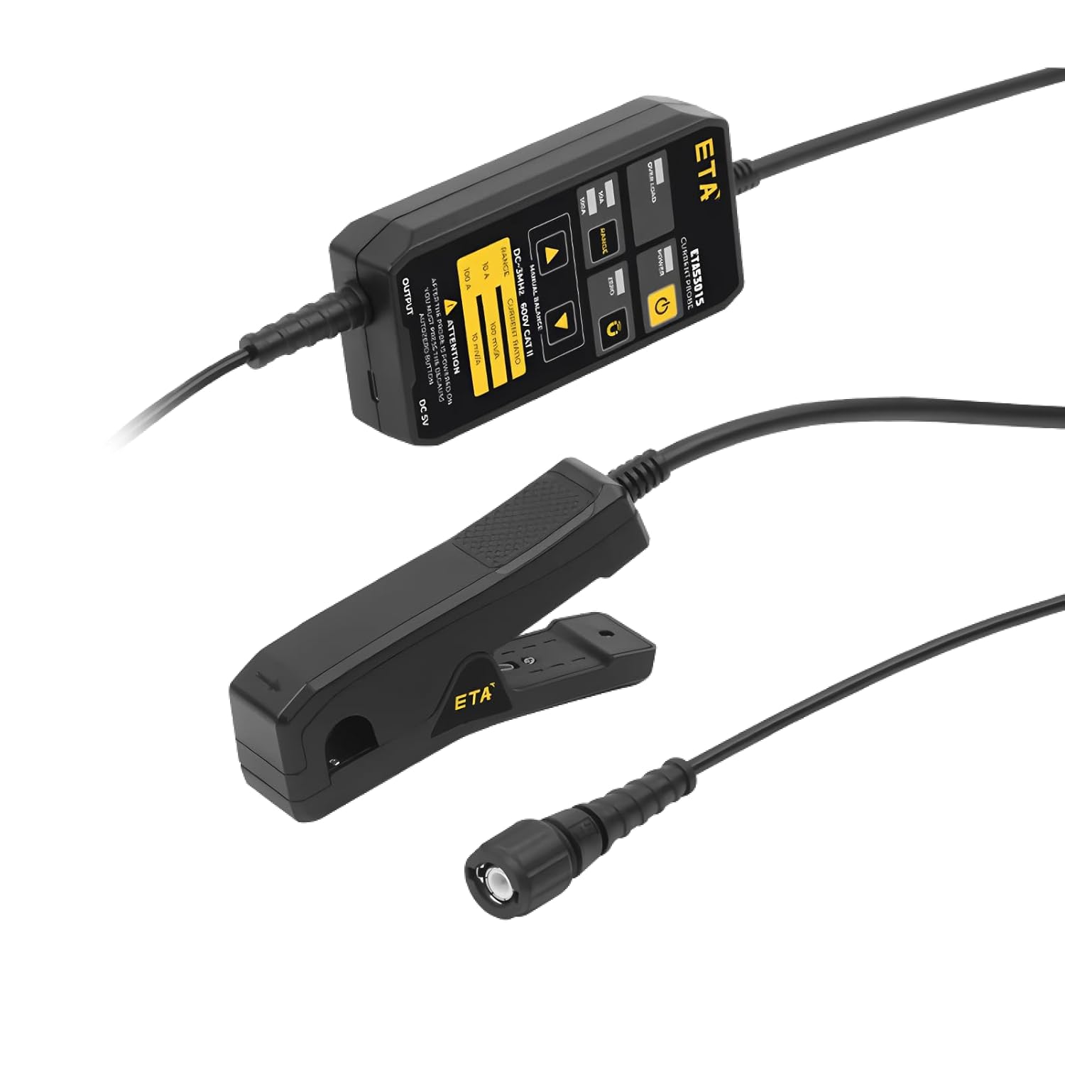 ETA AC/DC Oscilloscope Probe High Bandwidth Oscilloscope Current Probe Universal AC and DC Current Waveform Measurement Sensor ETA5301(600KHz+100A)