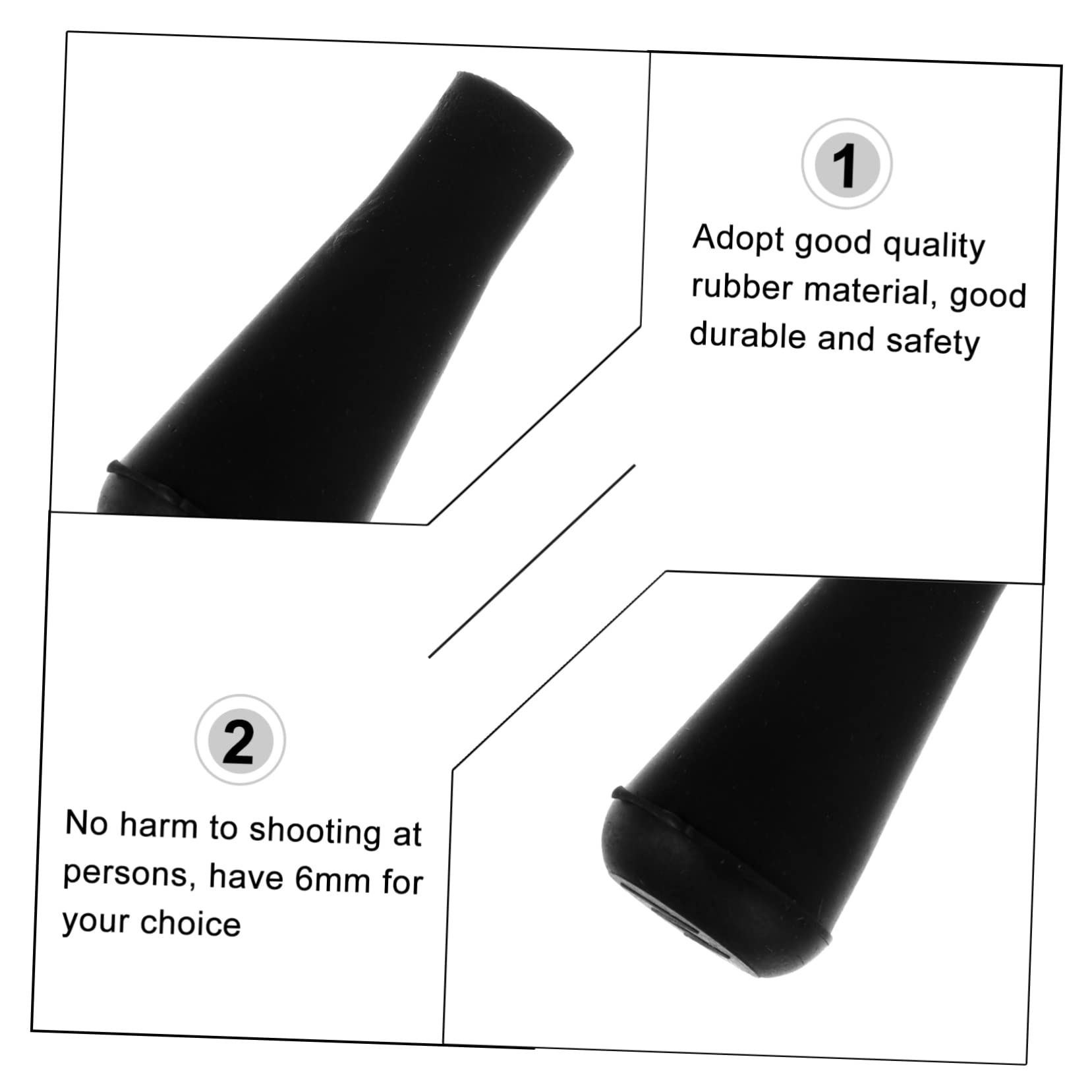 OHPHCALL 6mm Safety Rubber Arrowhead Tips Broadheads for Archery Target Shooting