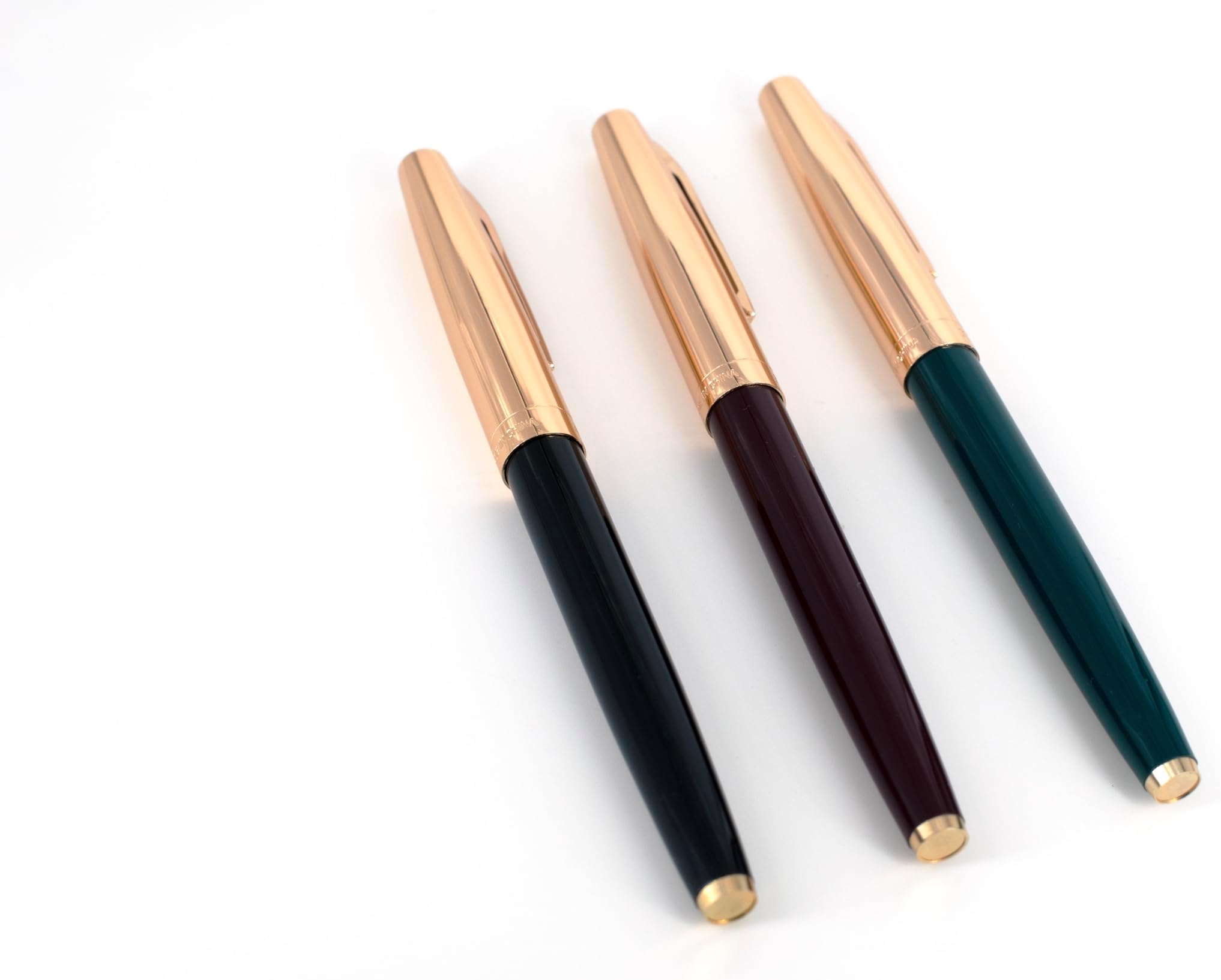 Success Stationery Fountain Pen for Students Classic Smooth Writing Hero Pen Iridium Tip Refillable Ink Pen Gold Arrow Cap Golden Cap, Cute Black Green Red Pens 336 - Pen Set of 3