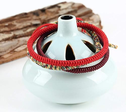 Miniatura 4 de Pulsera de cuerda roja de la suerte china para hombres y mujeres, oración budista tibetana, hecha a mano, cuerda de oración de yoga, pulsera de