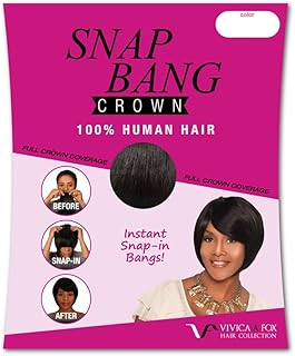 Vivica A Fox Snap Bang Crown Human Hair Extensions, Color 1B, 0.9 Ounce