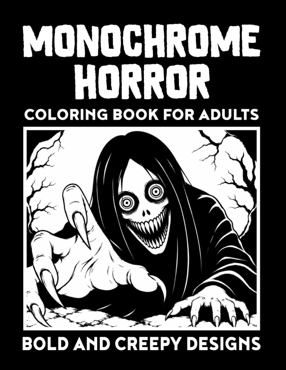 Monochrome Horror Coloring Book for Adults