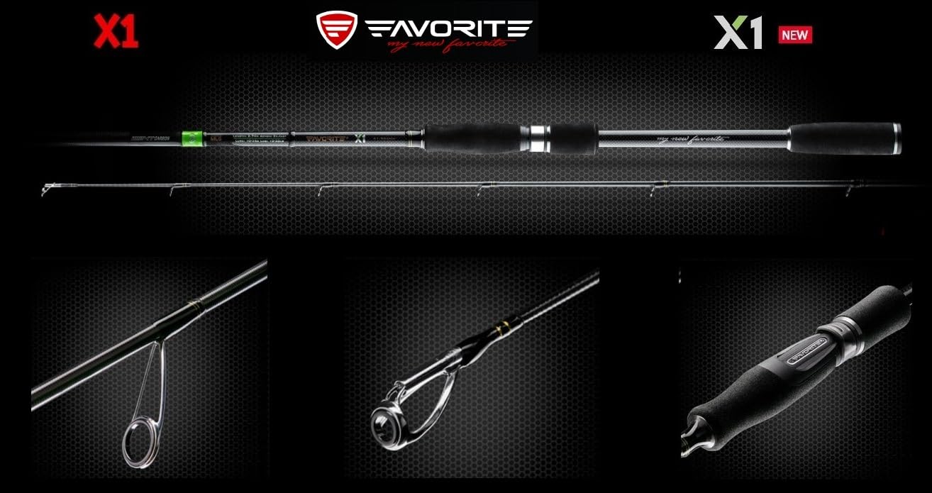 Canne Spinning Favorite X1 2.28m Canne à Pêche Favorite X1 7762H - 2,28m 10- 40g - Spécialiste Spinning Marlin Blue - Par Montanari Marco Canne 2.28m 10- 40g